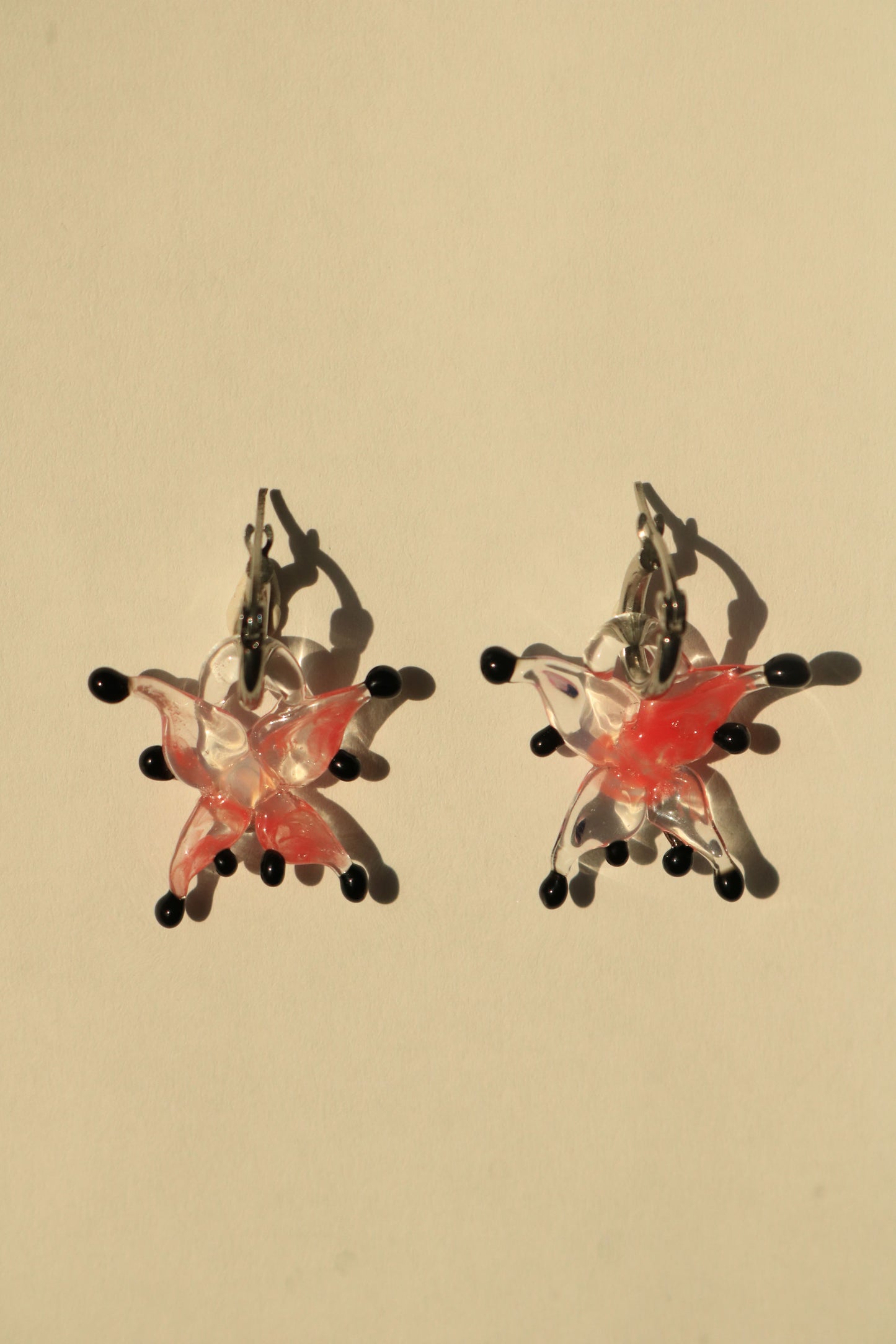 Small Red Sprite Butterfly Earrings