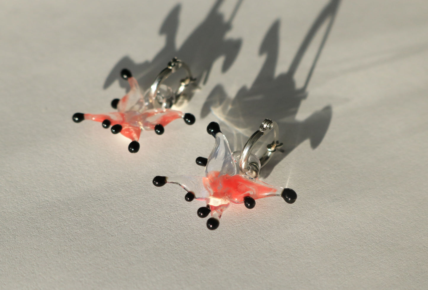Small Red Sprite Butterfly Earrings